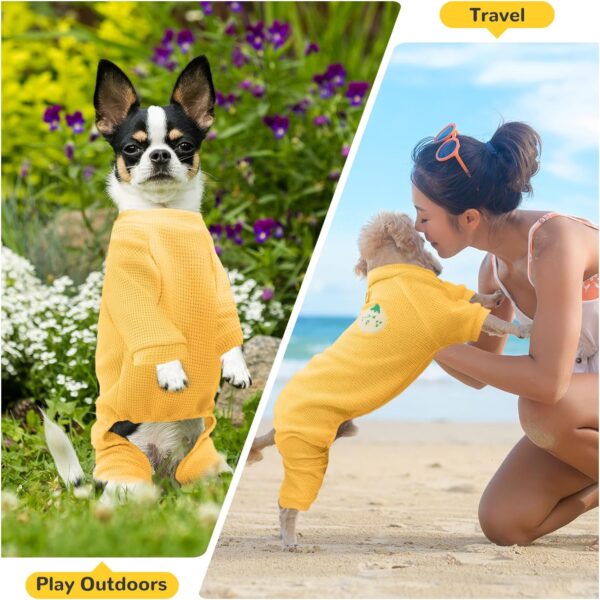 Dog Pajamas Small Dog Shirt Pjs Soft Cotton Puppy Clothes Cute Spring Summer Dog Clothes for Small Dogs Girl Boy Chihuahua Stretchy Dog Onesies for Small Dogs Cats Jumpsuit Outfits - Image 8