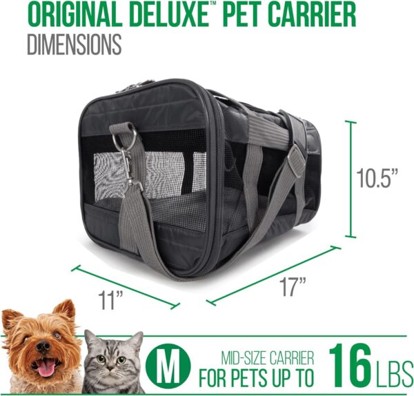 Sherpa Original Deluxe Travel Pet Carrier, Airline Approved & Guaranteed On Board - Charcoal Gray, Medium - Image 3