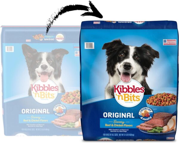 Kibbles 'n Bits Original Savory Beef & Chicken Flavor Dry Dog Food, 31 Pound Bag - Image 2