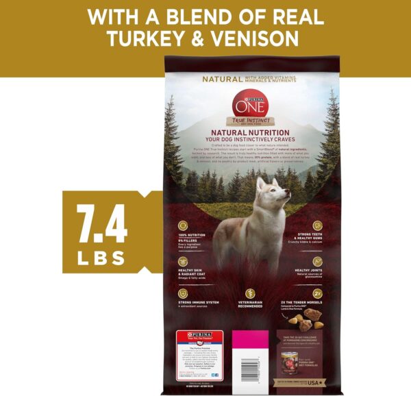 Purina ONE True Instinct With A Blend Of Real Turkey and Venison Dry Dog Food - 7.4 lb. Bag - Image 7