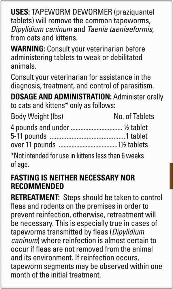 Elanco Tapeworm Dewormer (praziquantel tablets) for Cats and Kittens 6 Weeks and Older, 3-count - Image 10