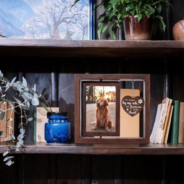 Pet Memorial Gifts for Dogs Cats - Rotating Wooden Picture Frame for 4x6 Photo - Dog Memorial Gifts for Loss of Dog - Loss of Dog Sympathy Gift - Dog Bereavement Remembrance Picture Frame - Image 4