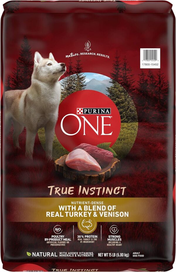 Purina ONE True Instinct With A Blend Of Real Turkey and Venison Dry Dog Food - 15 lb. Bag