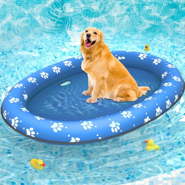 Pet Soft Dog Float Raft - Inflatable Dog Swimming Float for Summer (Paws)