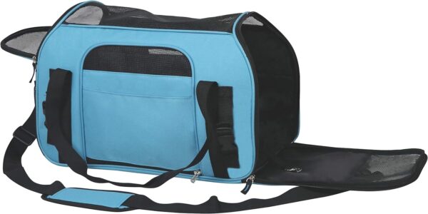 EliteField Soft Sided Pet Carrier (3 Year Warranty, Airline Approved), Multiple Sizes and Colors Available (Medium: 17" L x 9" W x 12" H, Sky Blue) - Image 3