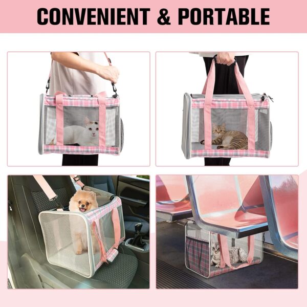 EXPAWLORER Cat Carrier Large, Soft-Sided Pet Carrier for Cat,Top Load Cat Travel Carriers for Medium Cats Under 25, Airline Approved Pet Bag Carriers Fit 2 Kitties Small Dogs - Image 7