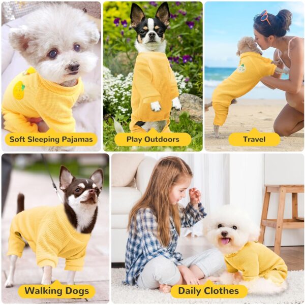 Dog Pajamas Small Dog Shirt Pjs Soft Cotton Puppy Clothes Cute Spring Summer Dog Clothes for Small Dogs Girl Boy Chihuahua Stretchy Dog Onesies for Small Dogs Cats Jumpsuit Outfits - Image 4