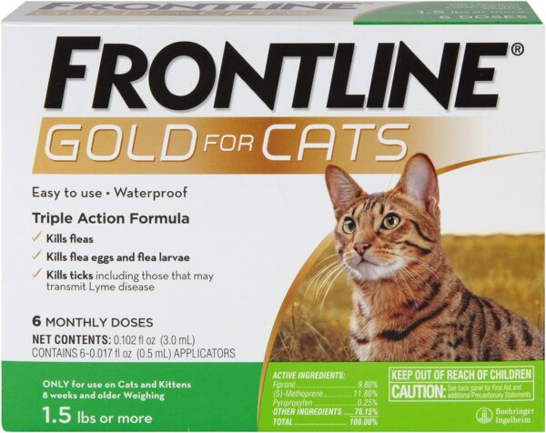 FRONTLINE® Gold for Cats Flea & Tick Treatment (Cats over 1.5 lbs.) 6 Doses