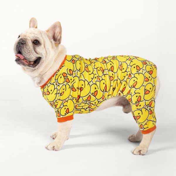 Fitwarm Funny Duck Dog Pajamas, Dog Winter Clothes for Small Dogs Girl, Lightweight Velvet Pet Jumpsuit, Cat Onesie, Yellow, Medium - Image 2