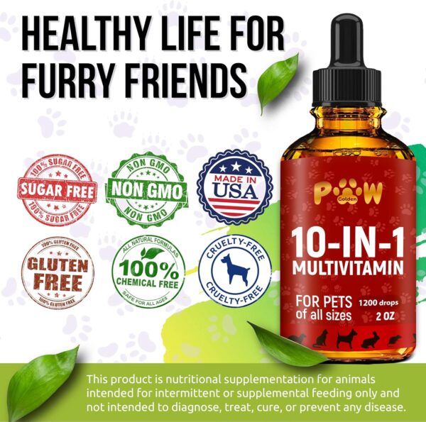 Cat and Dog Vitamins and Supplements | Dog Vitamin | Vitamins for Cats | Multivitamin for Dogs | Cat Supplements & Vitamins | Vitamins for Dogs | Natural Cat Vitamins | 2 oz - Image 9