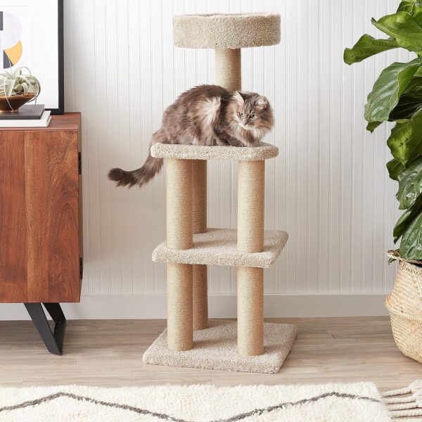 Amazon Basics - Cat Tree Indoor Climbing Activity Tower with Scratching Posts, multi-level, Large, 17.7" x 45.9", Beige - Image 4