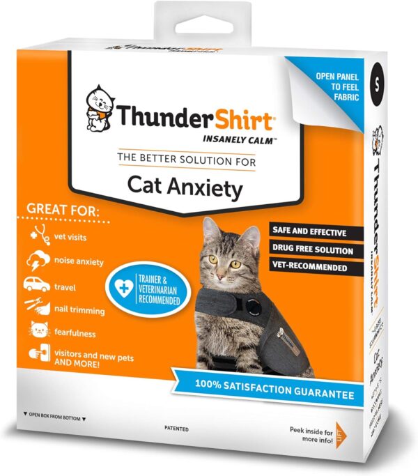 Thundershirt Classic Cat Anxiety Jacket, Heather Gray, Medium (9 to 13 lbs), THU-009 - Image 3