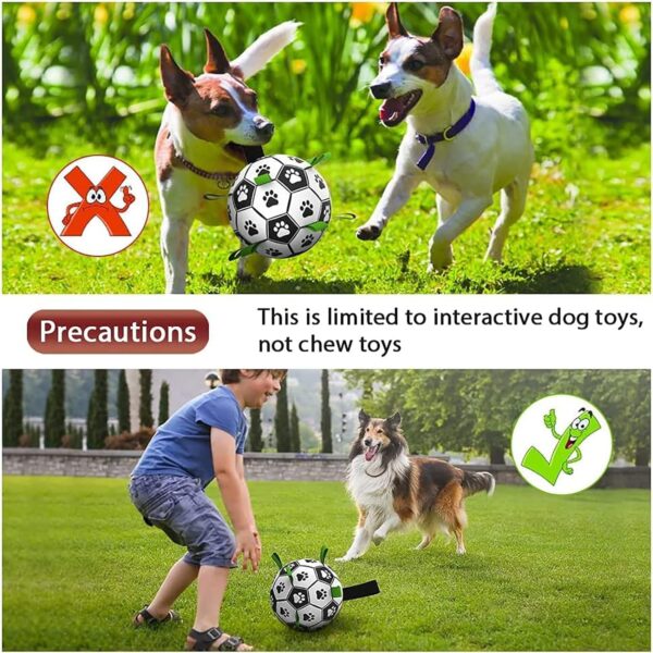 Dog Toys Soccer Ball with Straps, Interactive Dog Toys for Tug of War, Puppy Birthday Gifts, Dog Tug Toy, Dog Water Toy, Durable Dog Balls World Cup for Small & Medium Dogs（6 Inch） - Image 5