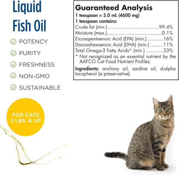 Nordic Naturals Omega-3 Cat, Unflavored - 2 oz - 304 mg Omega-3 Per One mL - Fish Oil for Cats with EPA & DHA - Promotes Heart, Skin, Coat, Joint, & Immune Health - Non-GMO - Image 2