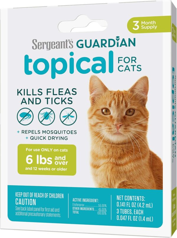 Sergeant's Guardian Flea & Tick Squeeze On Topical Cats 6lbs and Over., 3 Count - Image 10