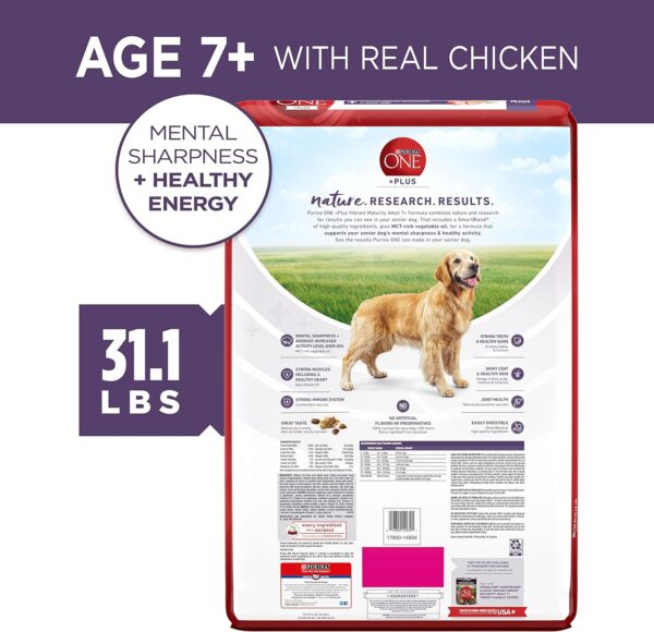 Purina ONE High Protein Dry Senior Dog Food Plus Vibrant Maturity Adult 7 Plus Formula - 31.1 lb. Bag - Image 7