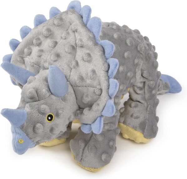 goDog Dinos Frills Squeaky Plush Dog Toy, Chew Guard Technology - Gray, Large - Image 4