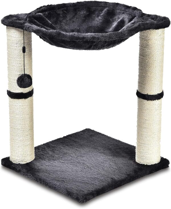 Amazon Basics Cat Tower with Hammock and Scratching Posts for Indoor Cats, 15.8 x 15.8 x 19.7 Inches, Gray