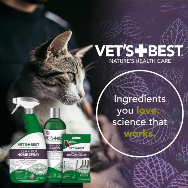 Vet's Best Flea and Tick Home Spray for Cats - Flea Treatment for Cats and Home - Plant-Based Formula - Certified Natural Oils - 32 oz - Image 5