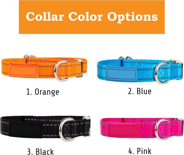 PAWBLEFY Personalized Dog Collars - Reflective Nylon Collar Customized with Name and Phone Number Adjustable Sizes for Small Dogs, Medium, Large 4 Colors Male Female boy Girl Puppies - Image 5