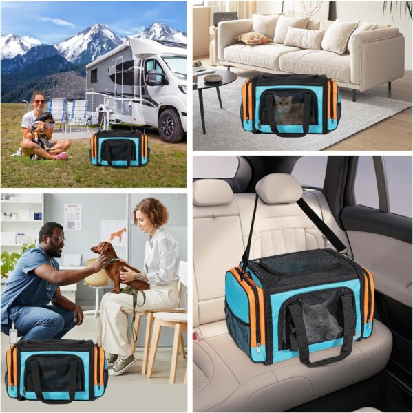 Discala Large Cat Carrier for 2 Cats, Pet Carrier for Cat, Dog Carrier for Small Dogs, Collapsible Soft Sided Large Pet Carrier for Traveling, Indoor and Outdoor Uses - Blue 23"x13"x13" - Image 8