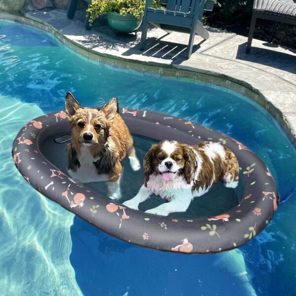 Dog Float for Pool - Inflatable Pool Floats for Small Dog Puppies Up to 45lb, Scratch Resistant and Durable, Easy Set Up for Lake River Pool