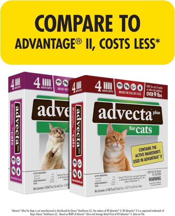 Plus Flea Prevention For Cats, Cat and Kitten Treatment & Control, Small and Large, Fast Acting Waterproof Topical Drops, 4 Month Supply - Image 7