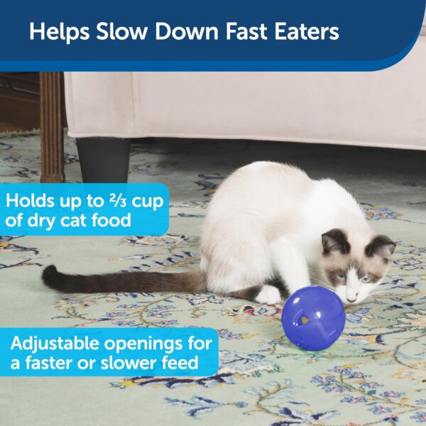 PetSafe SlimCat Meal-Dispensing Cat Toy, Great for Food or Treats, Blue, for All Breed Sizes, Color - Image 2