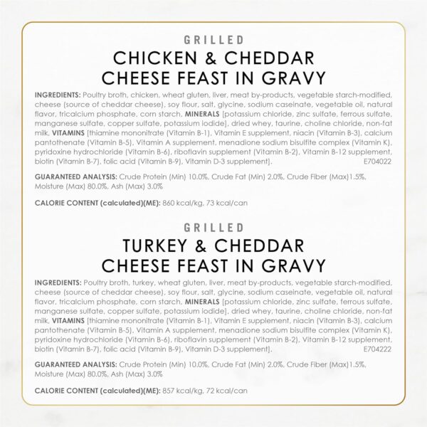 Purina Fancy Feast Delights with Cheddar Grilled Chicken, Turkey or Whitefish and Cheddar Cheese Feast in Gravy Wet Cat Food Variety Pack - (Pack of 24) 3 oz. Cans - Image 6