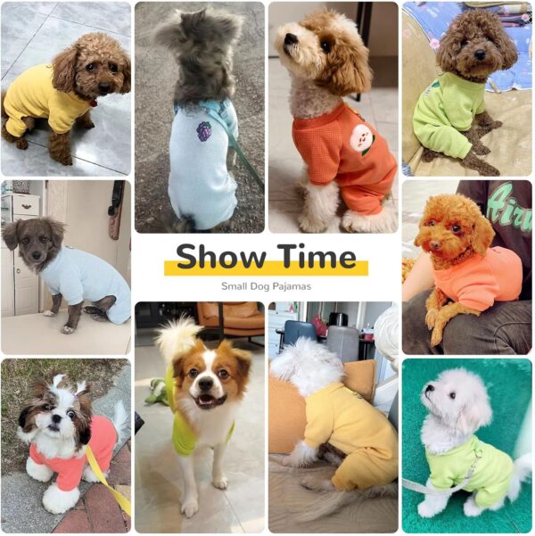 Dog Pajamas Small Dog Shirt Pjs Soft Cotton Puppy Clothes Cute Spring Summer Dog Clothes for Small Dogs Girl Boy Chihuahua Stretchy Dog Onesies for Small Dogs Cats Jumpsuit Outfits - Image 6