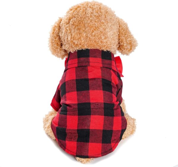 3 Pack Plaid Puppy Cat Shirt Cute Dog Shirt Cat Shirt Dog Plaid Shirt Dog Shirts for Medium Dogs Cats Birthday Party and Holiday Photo - Image 5