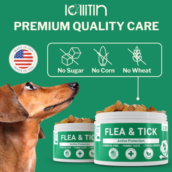 Flea and Tick Prevention for Dogs - Dog Chews for Flea and Tick Control - All Natural Supplement for Dogs - All Breeds and Ages - Made in USA - 120 Chews - Bacon Flavor - by Lollitin - Image 6