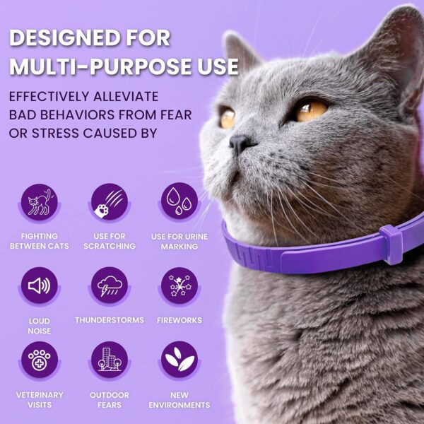 4 Pack Calming Collar for Cats, Cat Calming Collar, Calming Pheromone Collar for Cats, Cat Pheromone Collar, Cat Calming Collar for Anxiety, Efficient Relieve Anxiety Stress (4 Pack) - Image 3