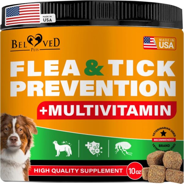 Flea and Tick Prevention Chewable Pills for Dogs - Revolution Oral Flea Treatment for Pets & Complex Multivitamin -Natural Pest Control & Defense Chews - Small Tablets Made in USA (10 Oz)