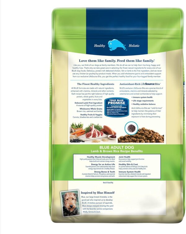 Blue Buffalo Life Protection Formula Adult Small Breed Dry Dog Food, Supports High Energy Needs, Made with Natural Ingredients, Lamb & Brown Rice Recipe, 15-lb. Bag - Image 2