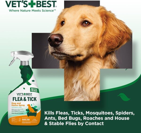 Vet's Best Flea and Tick Home Spray - Dog Flea and Tick Treatment for Home - Plant-Based Formula - Certified Natural Oils,Green - 32 oz - Image 6