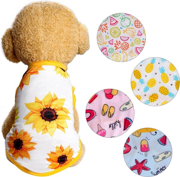 5 Pieces Dog Shirts Pet Printed Puppy Clothes Soft Dog Sweatshirt Pullover Dog T Shirts Summer Puppy Clothes Dog Outfits for Small Medium Dogs and Cats Apparel (Small) - Image 4