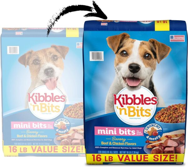 Kibbles 'N Bits Small Breed Mini Bits Savory Beef & Chicken Flavors Dog Food, 16-Pound(Pack of 1) - Image 3