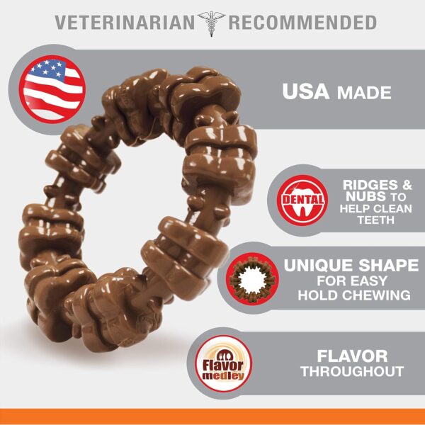 Nylabone Power Chew Textured Dog Chew Ring Toy - Tough and Durable Dog Chew Toy for Aggressive Chewers - Flavor Medley, Small/Regular (1 Count) - Image 3