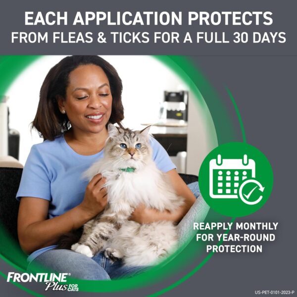 FRONTLINE Plus Flea and Tick Treatment for Cats Over 1.5 lbs., 3 Treatments - Image 5