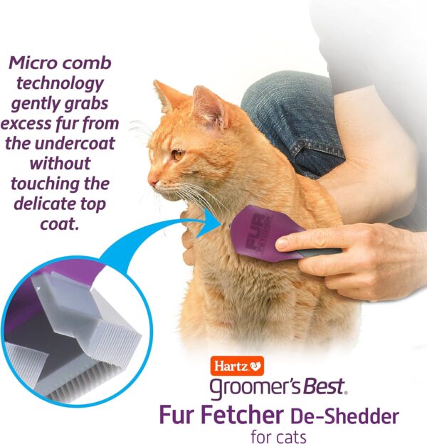 Hartz Groomer's Best Fur Fetcher De-Shedder Cat Brush,Black - Image 4