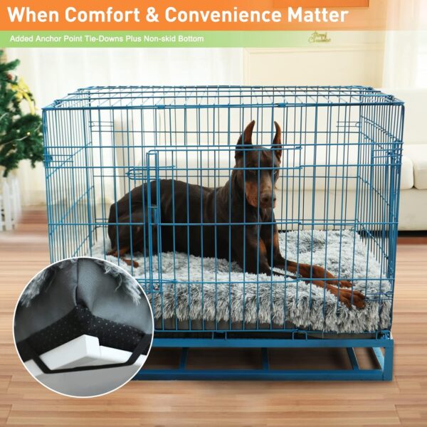 Dog Beds for Large Dogs Fixable Deluxe Cozy Dog Kennel Beds for Crates Washable Dog Bed, 36 x 23 x 3 Inches, Grey - Image 5