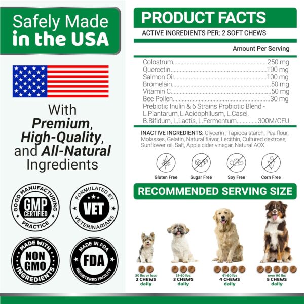 YUMA'S Dog Allergy Relief Chews - Dog Itching Skin Relief Treatment Pills - 170 Treats - Anti-Itch for Dogs - Itchy and Paw Licking - Dry Skin & Hot Spots - Omega 3 Fish Oil - Skin & Coat Supplement - Image 6