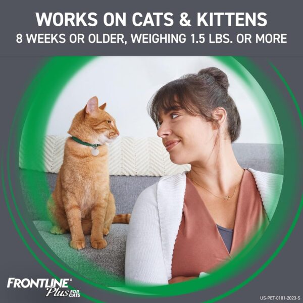 FRONTLINE Plus Flea and Tick Treatment for Cats Over 1.5 lbs., 3 Treatments - Image 8