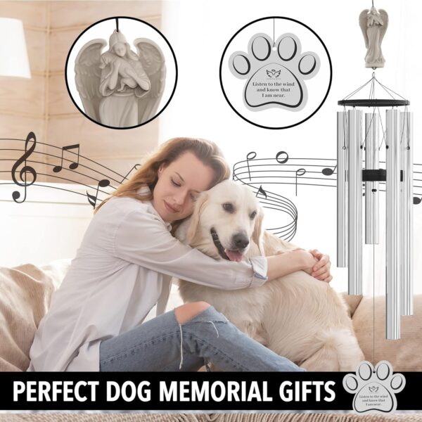 Angel Pet Memorial Wind Chime for Dogs - 34" Dog Memorial Wind Chime, Condolences for Loss of Pet Sympathy Gift, in Memory of Dog Remembrance Gift, Pet Memorial Gifts, Dog Passing Away Gifts - Image 2