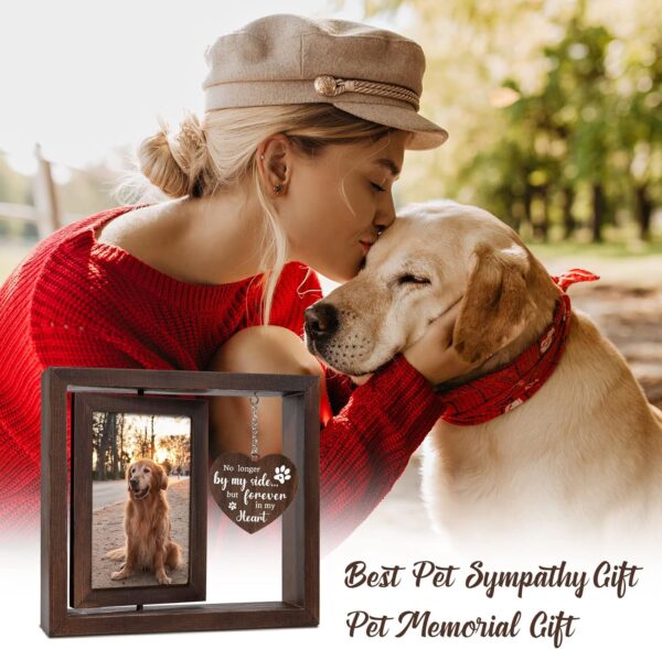 Pet Memorial Gifts for Dogs Cats - Rotating Wooden Picture Frame for 4x6 Photo - Dog Memorial Gifts for Loss of Dog - Loss of Dog Sympathy Gift - Dog Bereavement Remembrance Picture Frame - Image 7