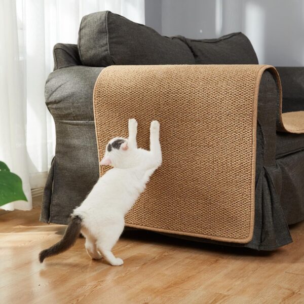 67"x 23.6" Thickened Cat Wall Climbing Carpet, Cat Wall Furniture, Wall Scratcher, Scratching Post, Couch Sofa Protector (Camel) - Image 4