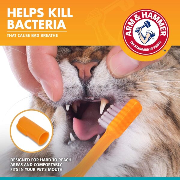 Arm & Hammer for Pets Dental Kit for Cats | Eliminates Bad Breath | 3 Piece Set Includes Cat Toothpaste, Cat Toothbrush & Cat Fingerbrush in Tasty Tuna Flavor,2.5 ounces - Image 3