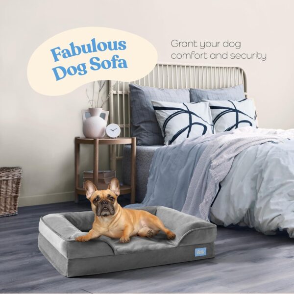 Orthopedic Sofa Dog Bed - Ultra Comfortable Dog Beds for Medium Dogs - Breathable & Waterproof Pet Bed- Egg Foam Sofa Bed with Extra Head and Neck Support - Removable Washable Cover & Nonslip Bottom. - Image 2