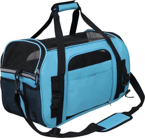 EliteField Soft Sided Pet Carrier (3 Year Warranty, Airline Approved), Multiple Sizes and Colors Available (Medium: 17" L x 9" W x 12" H, Sky Blue) - Image 7